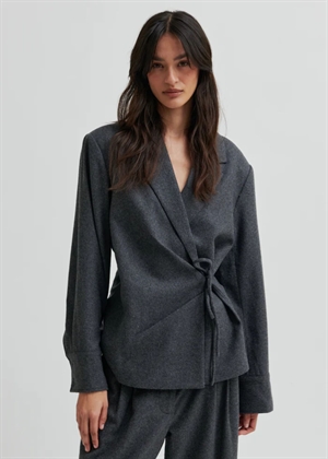 Milea wrap skjorte Dark Grey Melange Second Female 